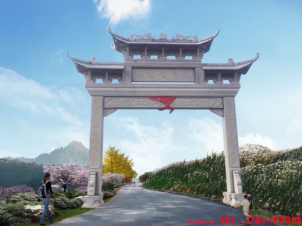 進(jìn)村牌坊圖片-美麗鄉(xiāng)村入口大門設(shè)計進(jìn)行詳細(xì)介紹
